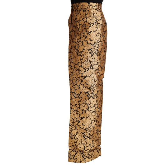 Showstopping Gabbana Floral Jacquard High Waist Trousers Dolce &