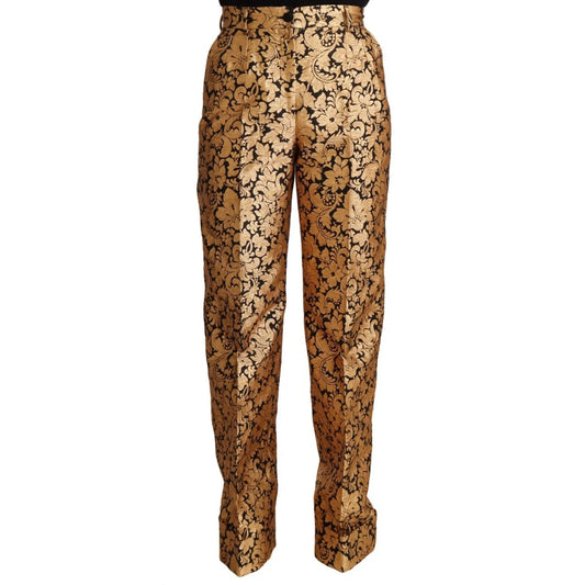 Showstopping Gabbana Floral Jacquard High Waist Trousers Dolce &