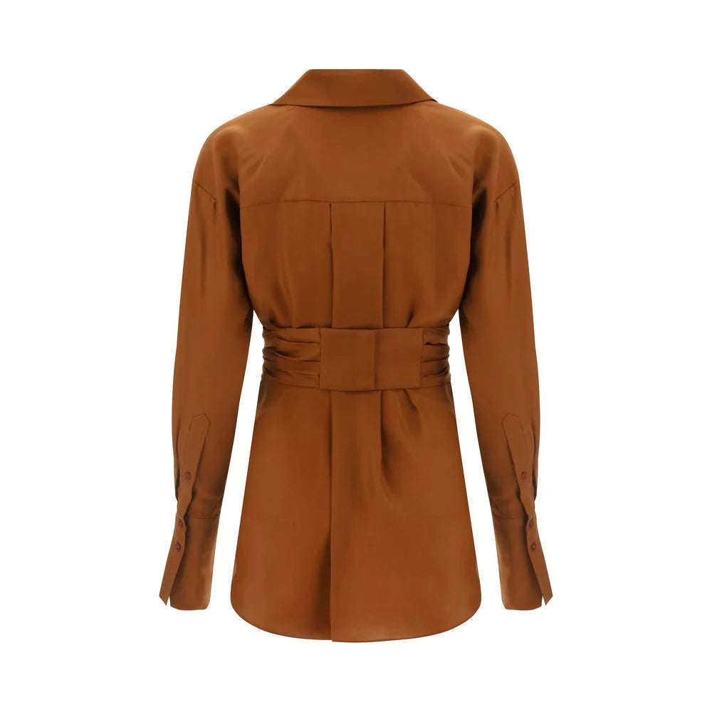 Silk Sabinas Shirt with Iconic Brand Signature Engraved Buttons GAUGE81