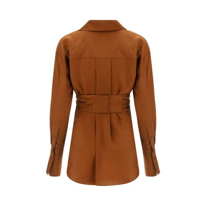 Silk Sabinas Shirt with Iconic Brand Signature Engraved Buttons GAUGE81