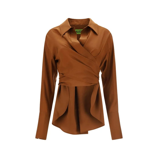 Silk Sabinas Shirt with Iconic Brand Signature Engraved Buttons GAUGE81