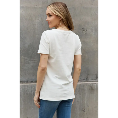 Simply Love BELIEVE Graphic Cotton Tee for Heartfelt Style Clothing Tops Trendsi