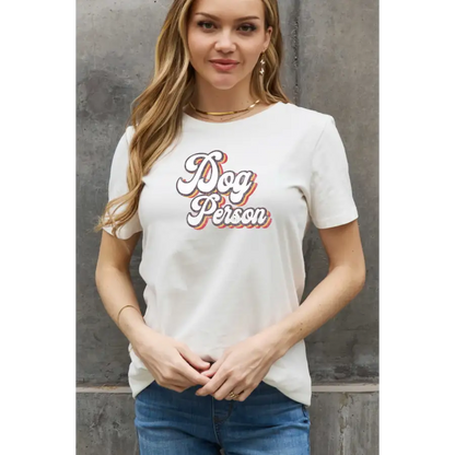 Simply Love Dog Person Graphic Cotton Tee for Lovers Clothing Tops Trendsi