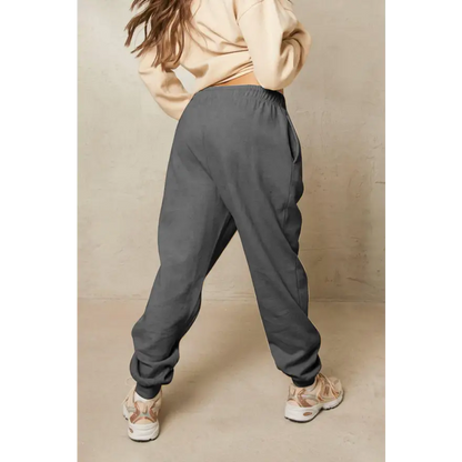 Simply Love Size Drawstring Heart Graphic Long Sweatpants for Comfort Trendsi