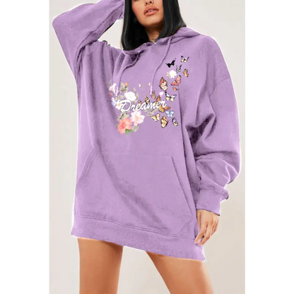 Simply Love Dropped Shoulder DREAMER Graphic Hoodie for Ultimate Comfort Clothing Tops Trendsi