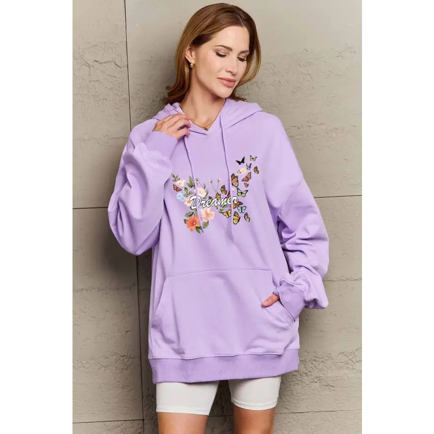 Dreamer Graphic Hoodie Dropped Shoulder Comfort Clothing Tops Trendsi