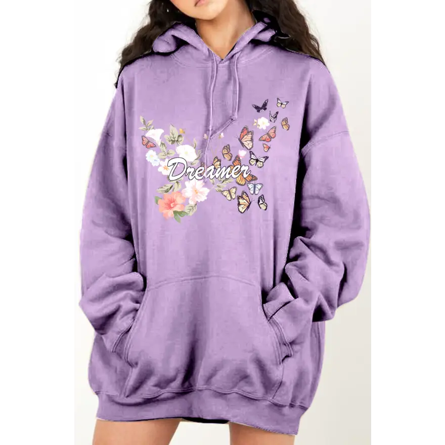 Dreamer Graphic Hoodie Dropped Shoulder Comfort Clothing Tops Trendsi