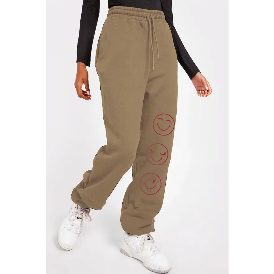 Simply Love Emoji Graphic Sweatpants Radiate Comfort and Style Trendsi
