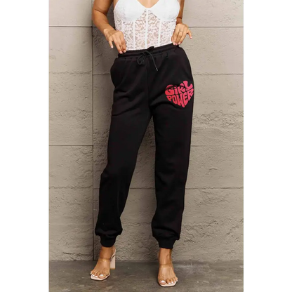 Simply Love Full Size Girl Power Graphic Sweatpants for Empowered Style Trendsi