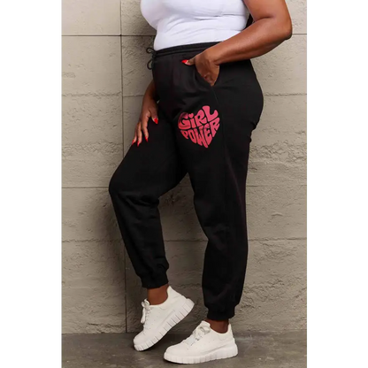 Simply Love Full Size Girl Power Graphic Sweatpants for Empowered Style Trendsi