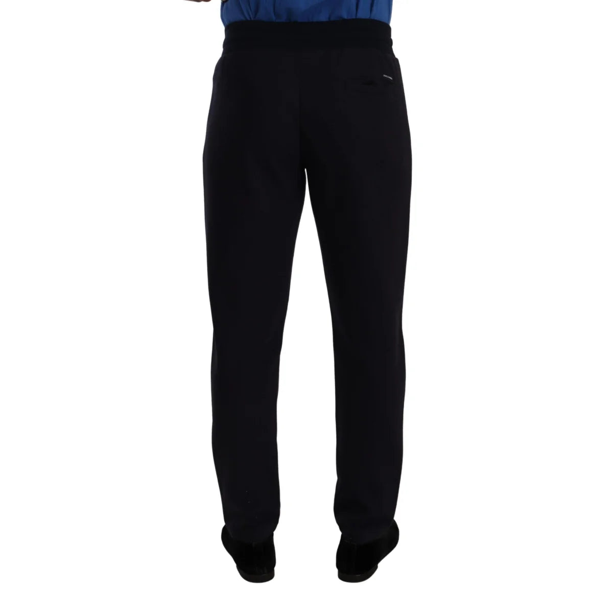 Sleek Blue Dolce Gabbana Jogger Pants with Logo Details &