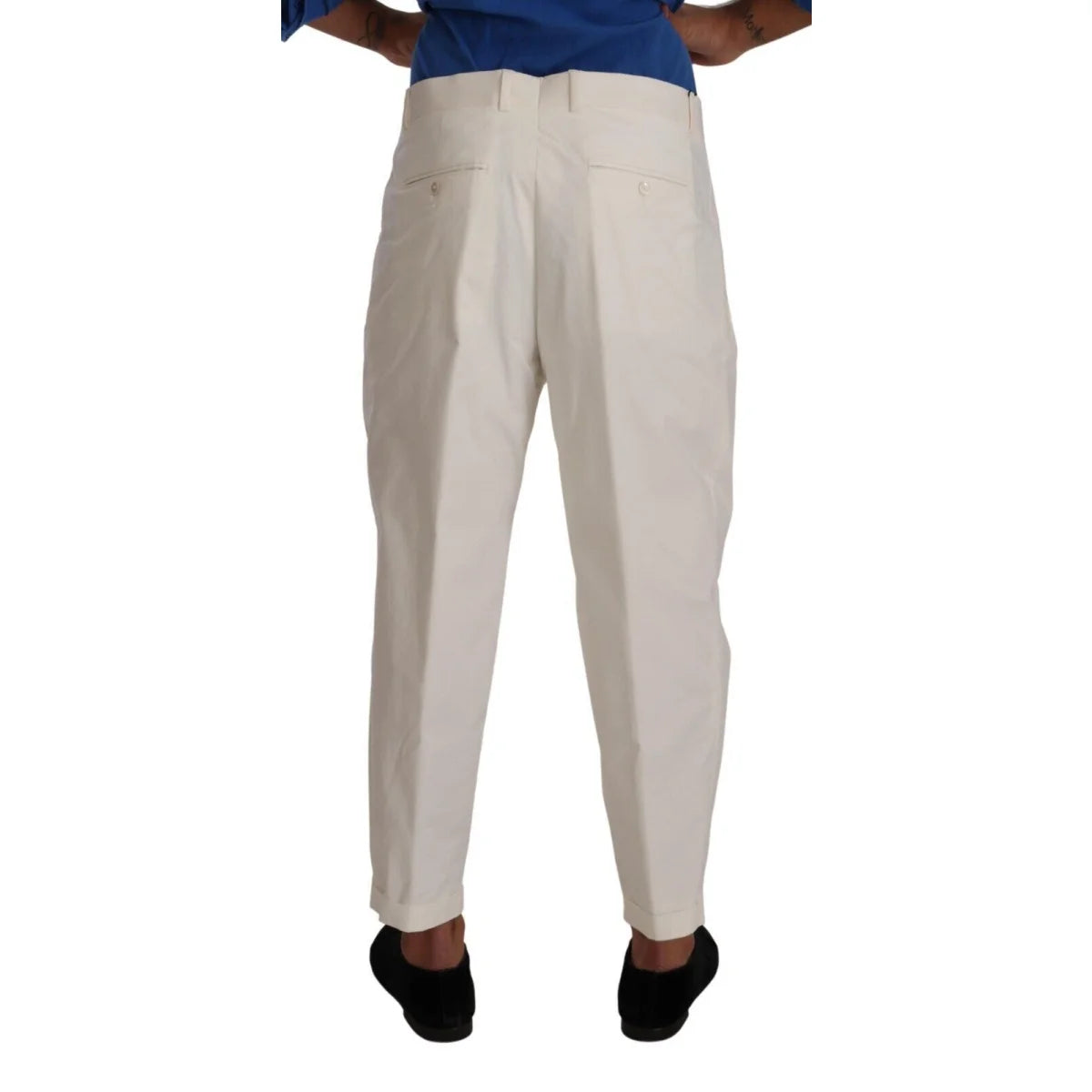 Sleek Dolce Gabbana Cotton Stretch Fit Dress Pants &