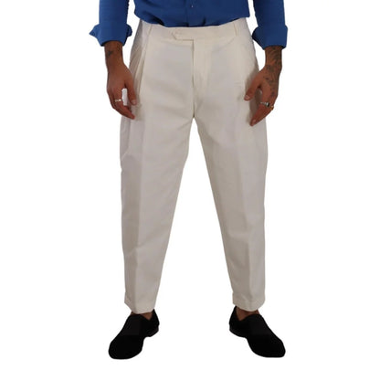 Sleek Dolce Gabbana Cotton Stretch Fit Dress Pants &