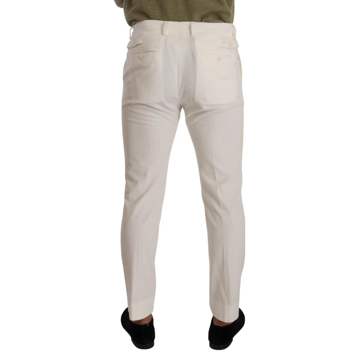 Sleek Dolce Gabbana Skinny Pants with Signature Logo Details &