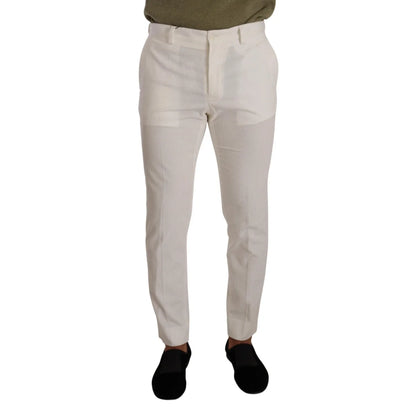 Sleek Dolce Gabbana Skinny Pants with Signature Logo Details &