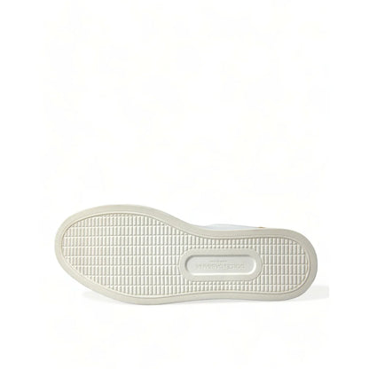 Sleek Dolce Gabbana White Low Calfskin Leather Sneakers &