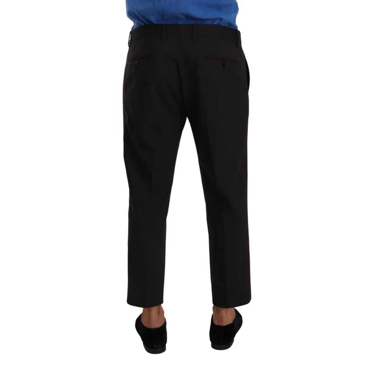 Sleek Dolce Gabbana Wool Stretch Mens Cropped Dress Pants &