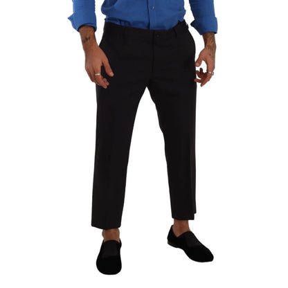 Sleek Dolce Gabbana Wool Stretch Mens Cropped Dress Pants &