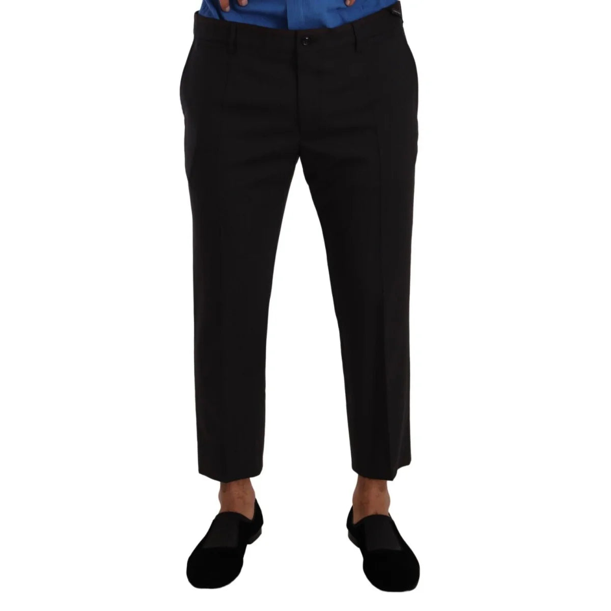 Sleek Dolce Gabbana Wool Stretch Mens Cropped Dress Pants &