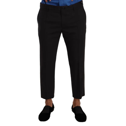 Sleek Dolce Gabbana Wool Stretch Mens Cropped Dress Pants &