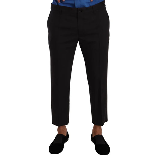 Sleek Dolce Gabbana Wool Stretch Mens Cropped Dress Pants &
