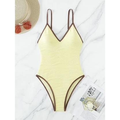 Sleek V-Neck One-Piece Swimsuit - Shop Now! Trendsi