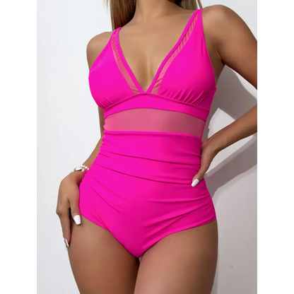 Sleek V-Neck Swimsuit - Sleeveless & Chic! Trendsi