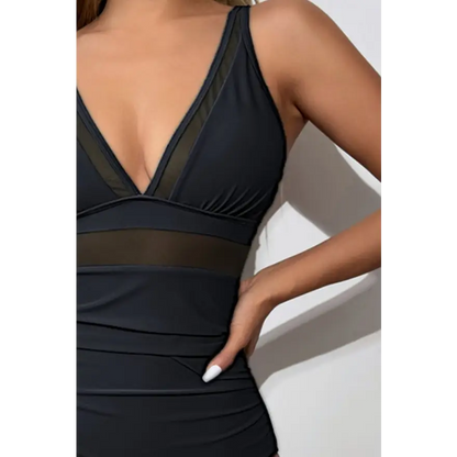 Sleek V-Neck Swimsuit - Sleeveless & Chic! Trendsi