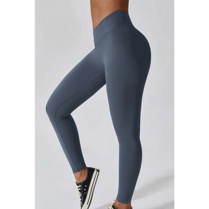 Elevate Your Workout with Slim Fit Wide Waistband Sports Leggings Trendsi