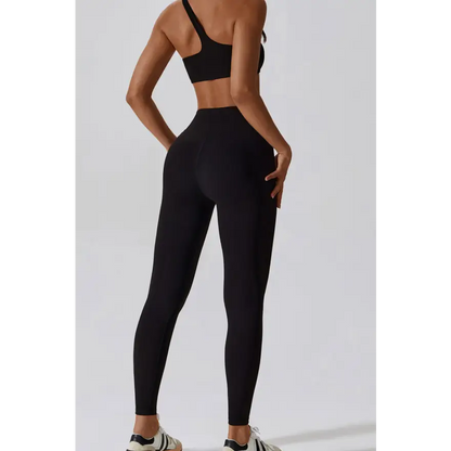 Elevate Your Workout with Slim Fit Wide Waistband Sports Leggings Trendsi