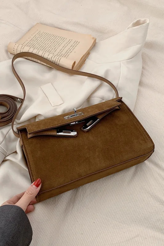 Small PU Leather Suede Shoulder Bag for Dress and Fragrance Lovers Bags bags Trendsi