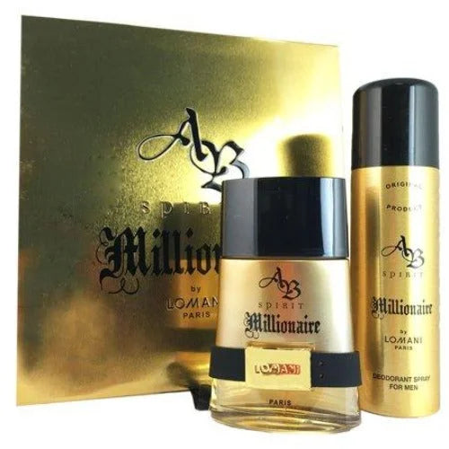 Spirit Millionaire Gift Set Eau De Toilette and Deodorant for Men Men’s Sets Lomani