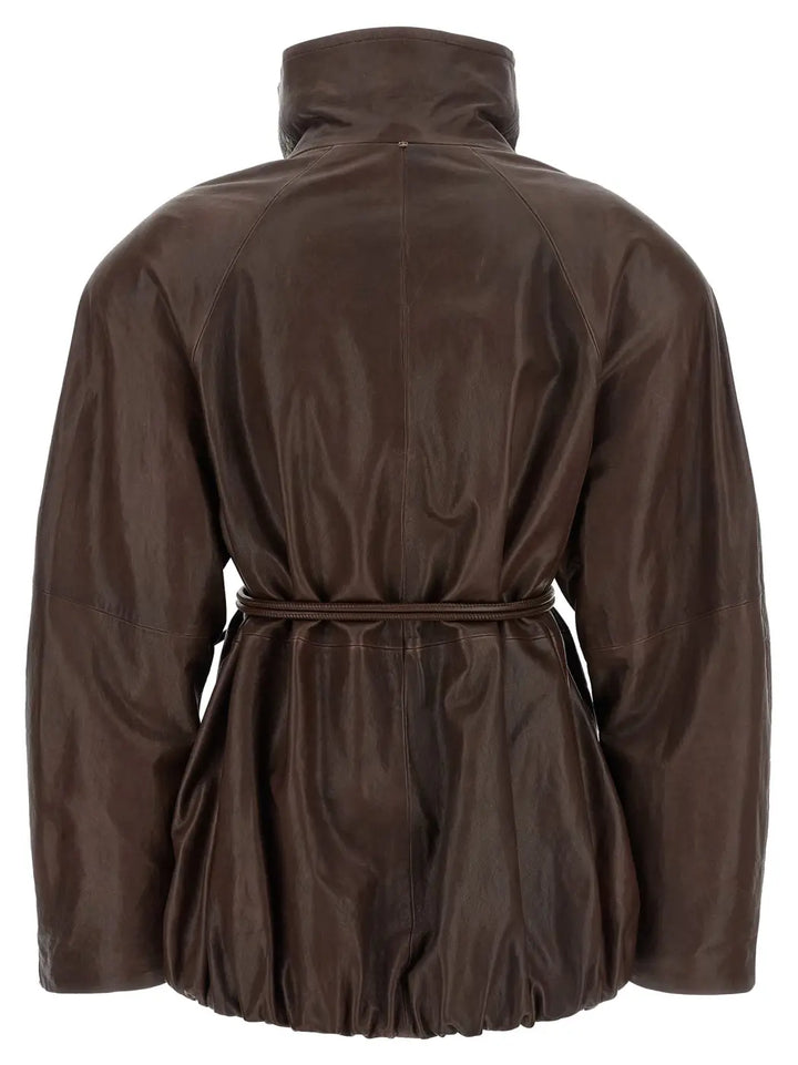 Sportmax Brown Lamb Leather Jacket