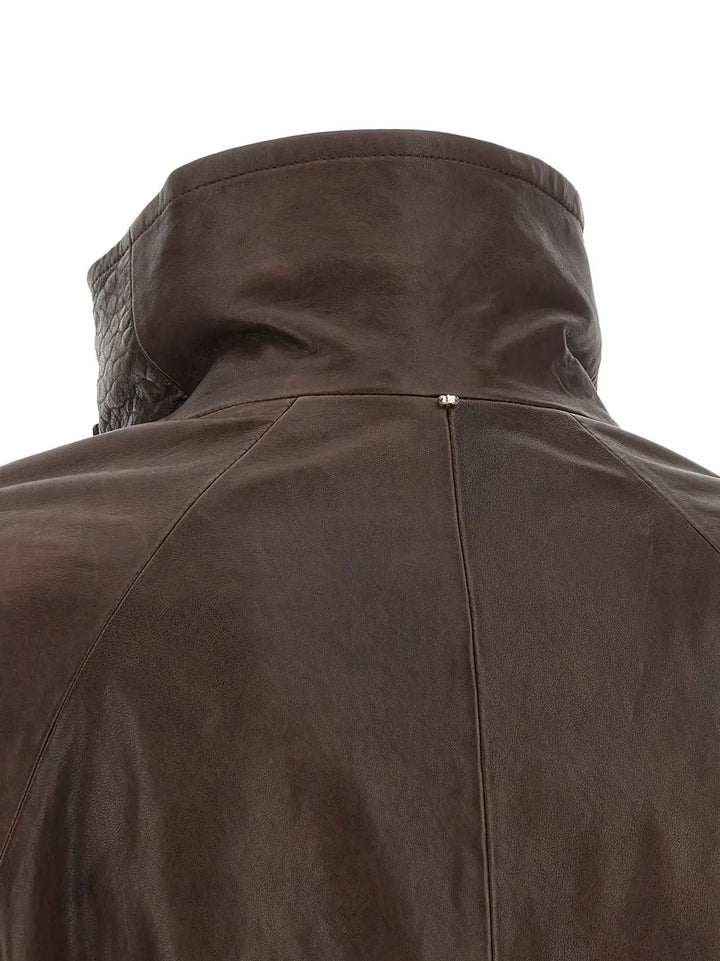 Sportmax Brown Lamb Leather Jacket