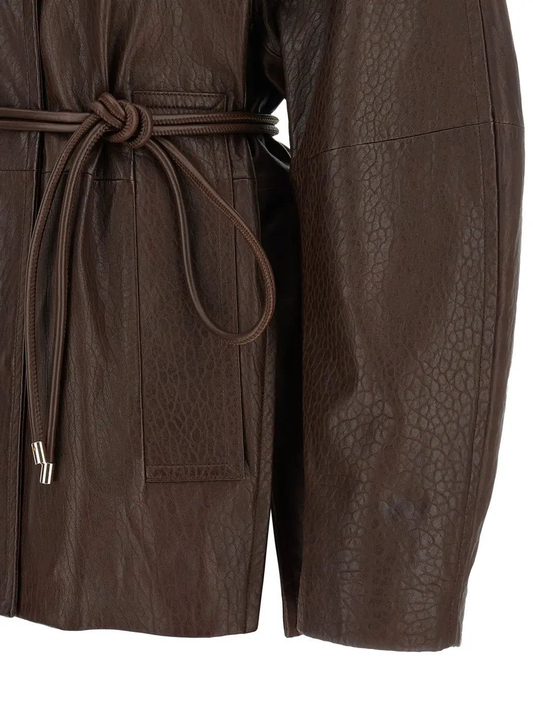 Sportmax Brown Lamb Leather Jacket