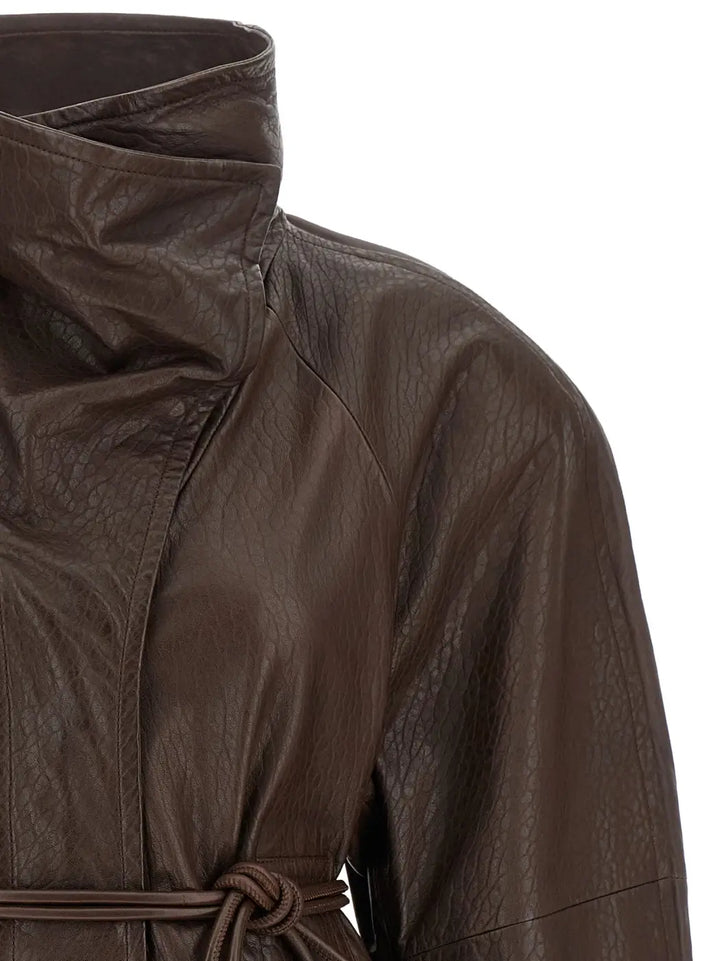 Sportmax Brown Lamb Leather Jacket