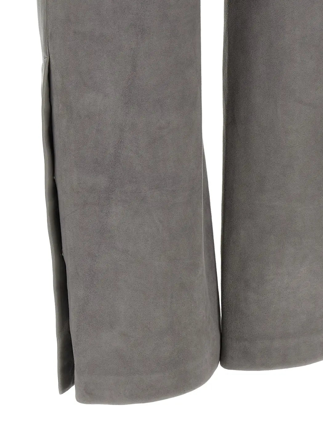 Sportmax Gray Lamb Leather Casual Pants