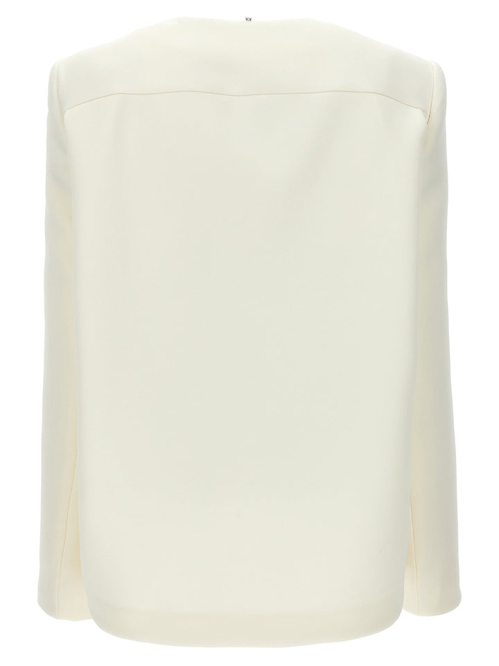 Sportmax White Polyester Full-Length Jacket
