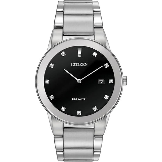 Stainless Steel Grey Analog Watch with Black Dial and Mineral Glass Citizen