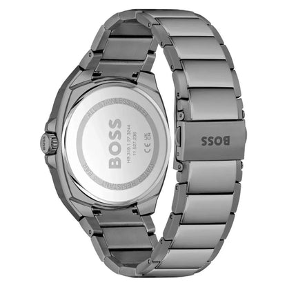 Stainless Steel Grey Quartz Watch 41MM Mineral Glass 5ATM Hugo Boss