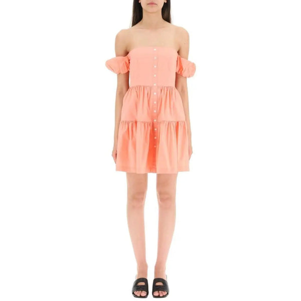 Staud Orange Cotton Casual Dress women’s dress