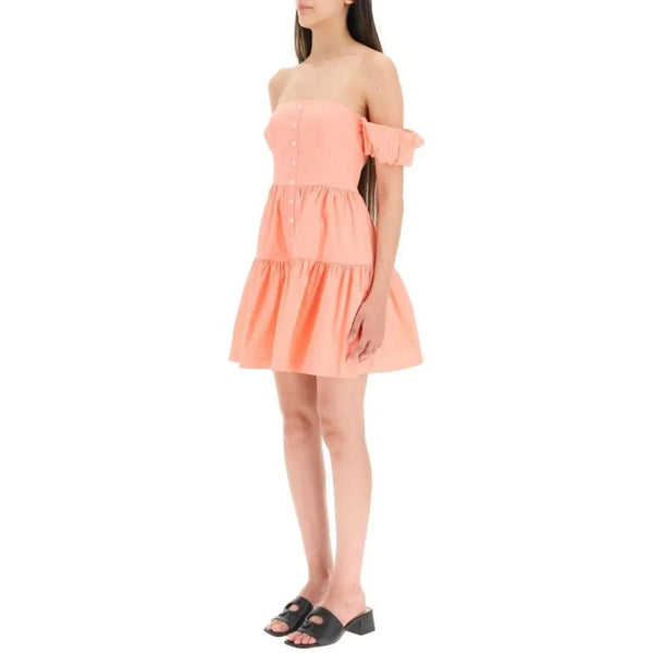 Staud Orange Cotton Casual Dress women’s dress