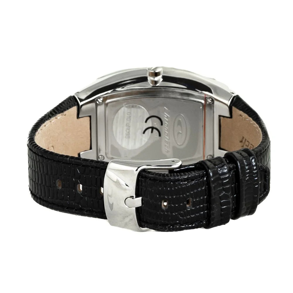 Steel and Leather Black Analog Watch for Stylish Clothing Lovers Chronotech