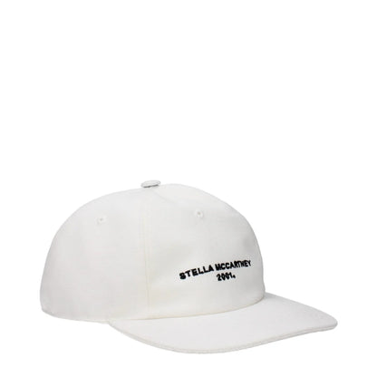 Stella McCartney White Cotton Hat with Front Logo