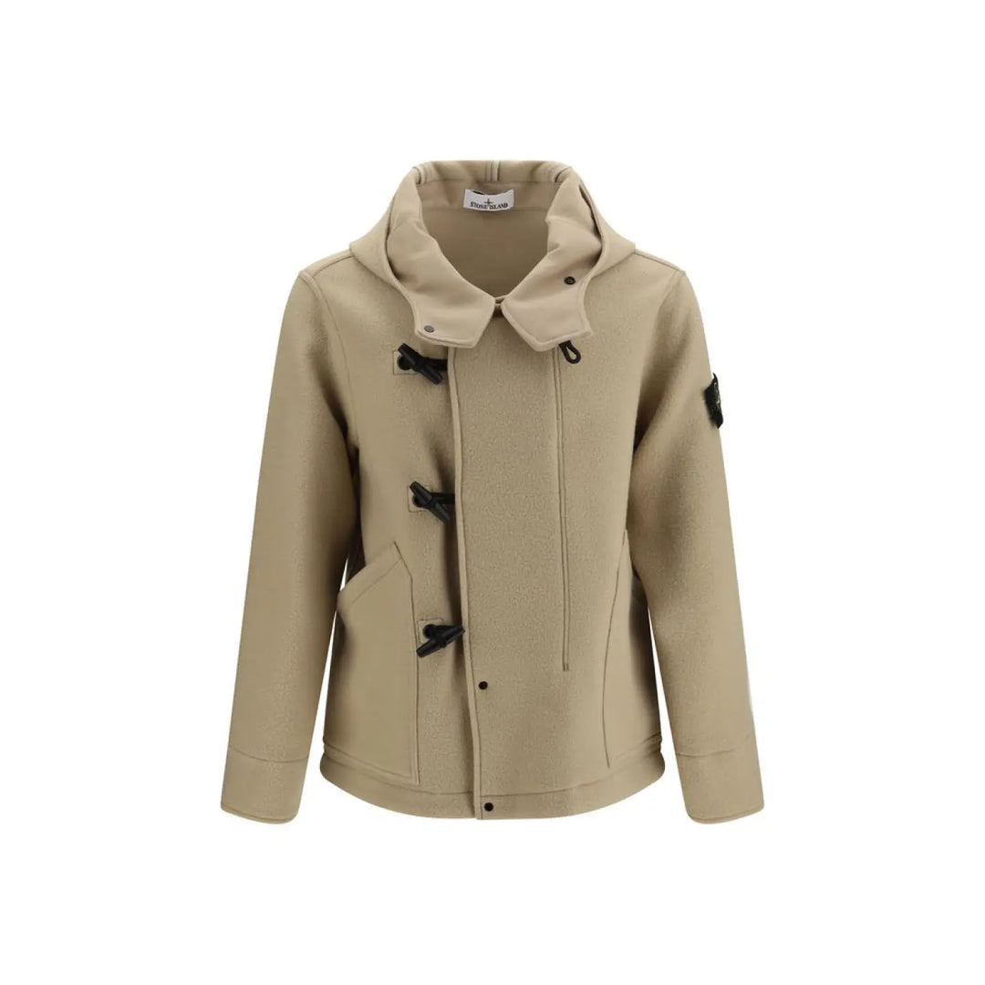 Stone Island Beige Wool Oves Aries Full-length Jacket