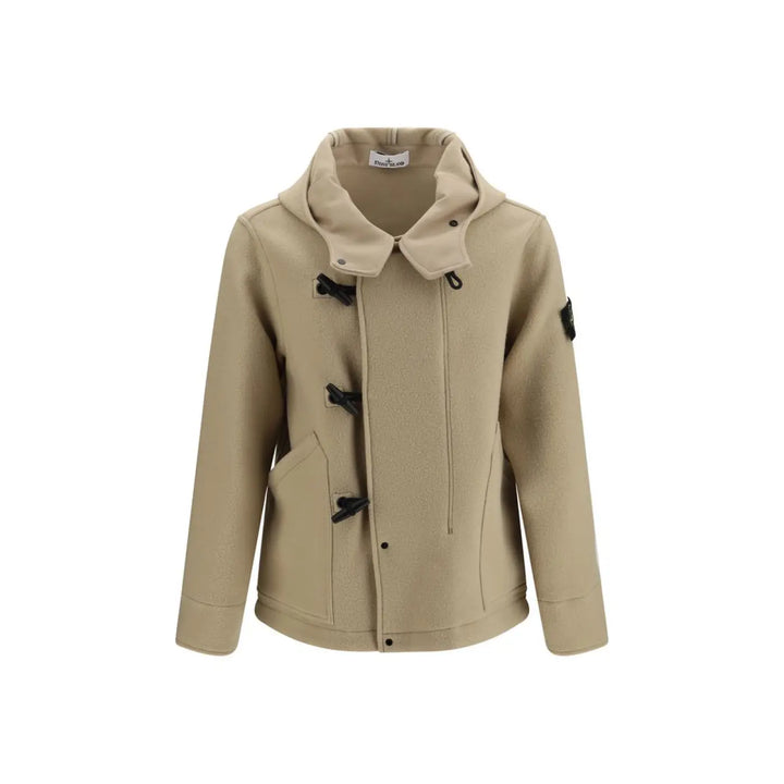 Stone Island Beige Wool Oves Aries Full-length Jacket