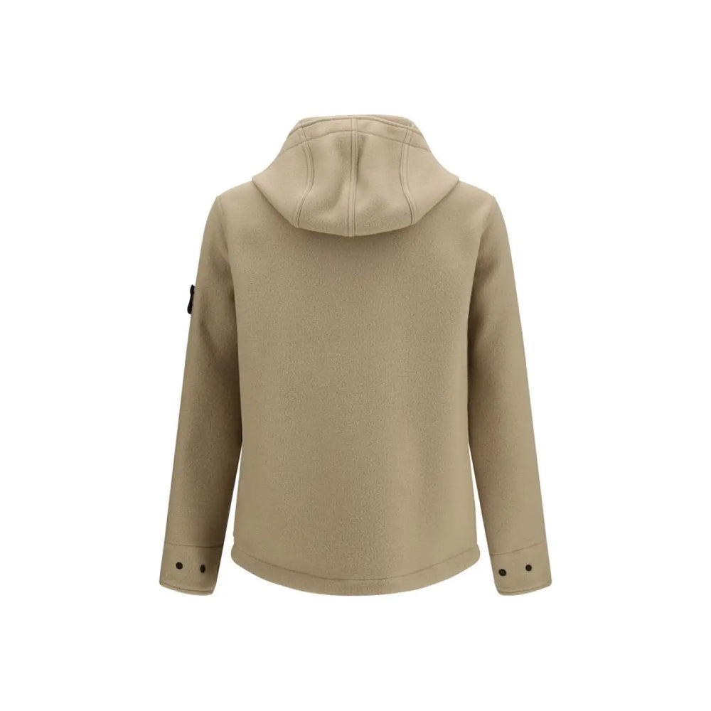 Stone Island Beige Wool Oves Aries Full-length Jacket
