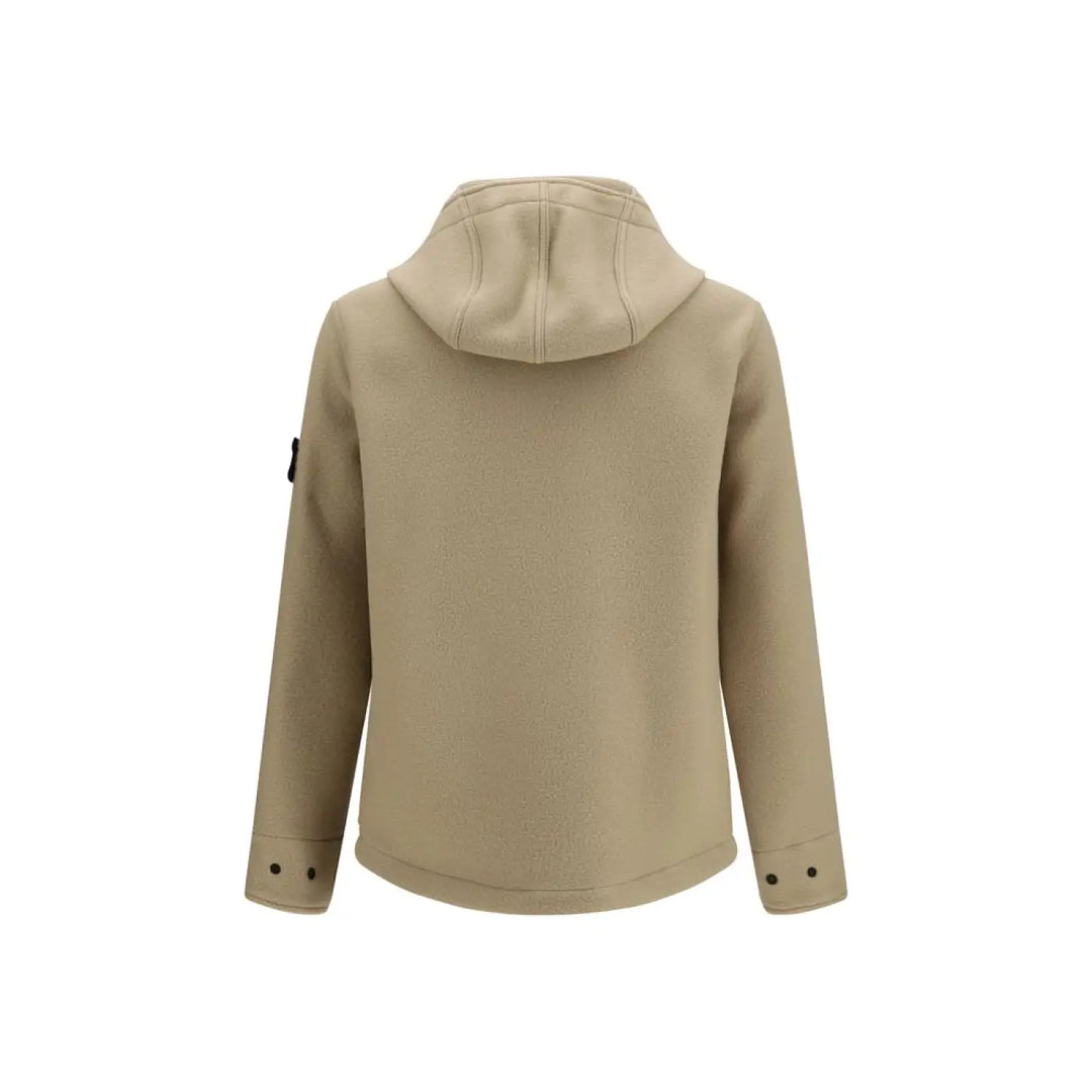 Stone Island Beige Wool Oves Aries Full-length Jacket