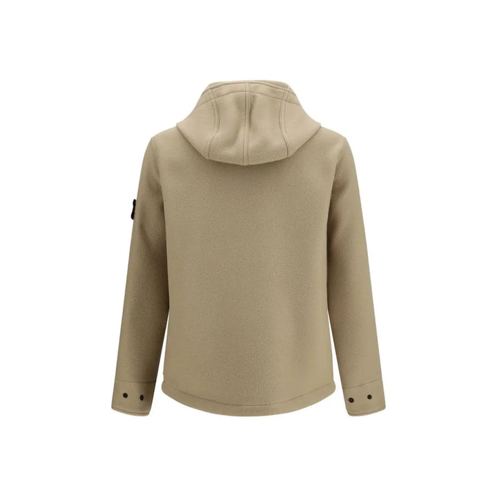 Stone Island Beige Wool Oves Aries Full-length Jacket