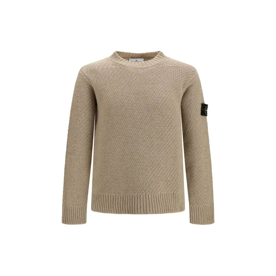 Stone Island Beige Wool Oves Aries Sweatshirt